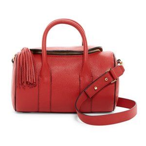 Milly Astor Leather Duffle Purse in Red